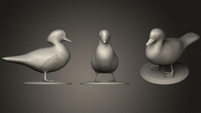 Animal figurines (Wood Duck Figurine, STKJ_1628) 3D models for cnc